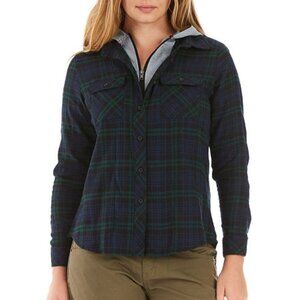 Women's Smith's Workwear Hooded Flannel Shirt - Blackwatch Plaid - Large - NWT